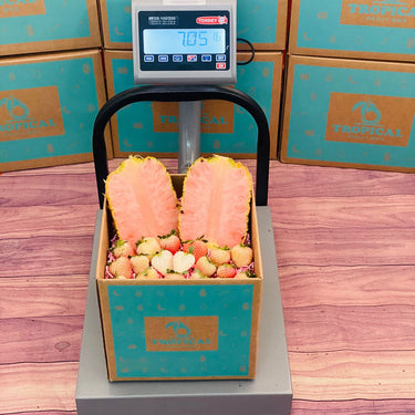 Pineberry White Strawberries and PinkGlow Pineapple in a gift box
